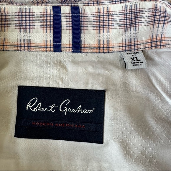 Robert Graham Tailored Fit Button Down Flip Cuff Shirt Mens Size XL - Picture 11 of 12